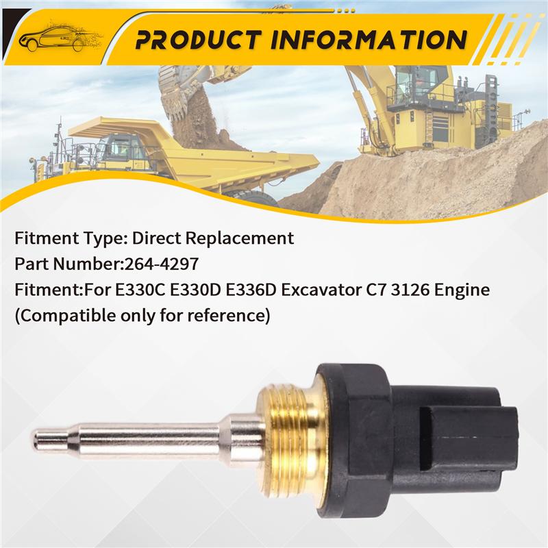264-4297 Water Temperature Sensor 2644297 For Caterpillar E330C E330D E336D Excavator C7 3126 Engine