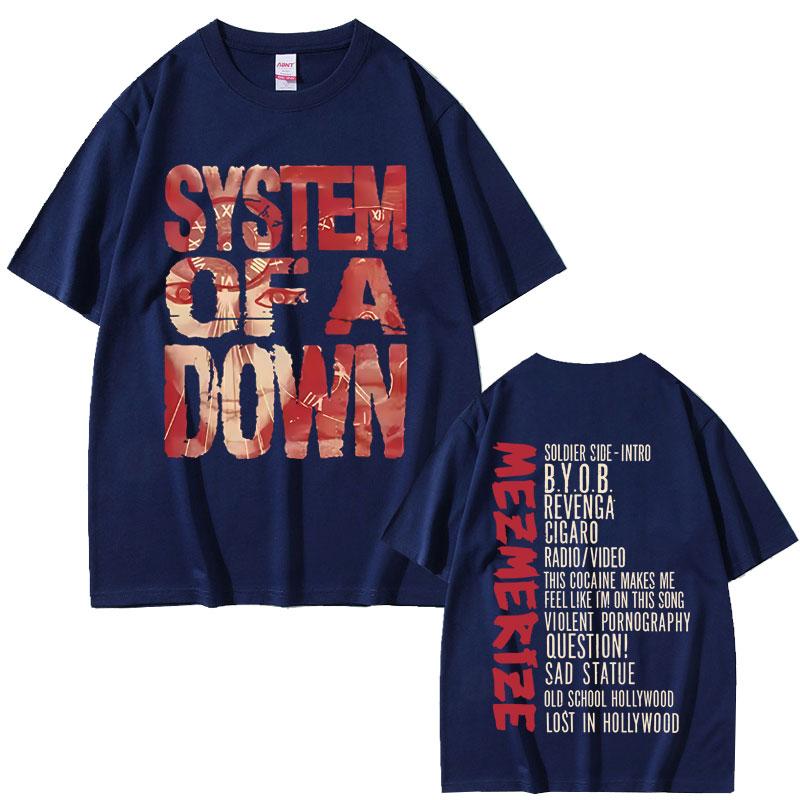 System of A Down Mezmerize Album Graphic Tshirt Men Women Rock Vintage T Shirts Cotton Oversized Short Sleeve Tshirts