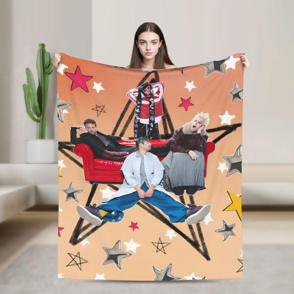 Michael Clifford 5 Second Blanket  Soft Novelty Plush Bedding Throws For Couch Chair Camping Flannel Bedspread Bed Cover