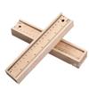 Children's Wooden Box Colored Pencils Set - 12 Colors with Sharpener & Ruler