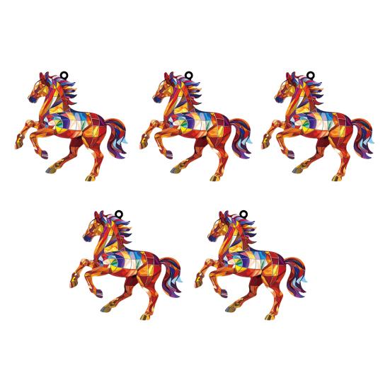 Christmas Horse Ornaments 2D Acrylic Colorful Horse Ornament for Christmas Tree Equestrian Gifts for Women Horse Lovers