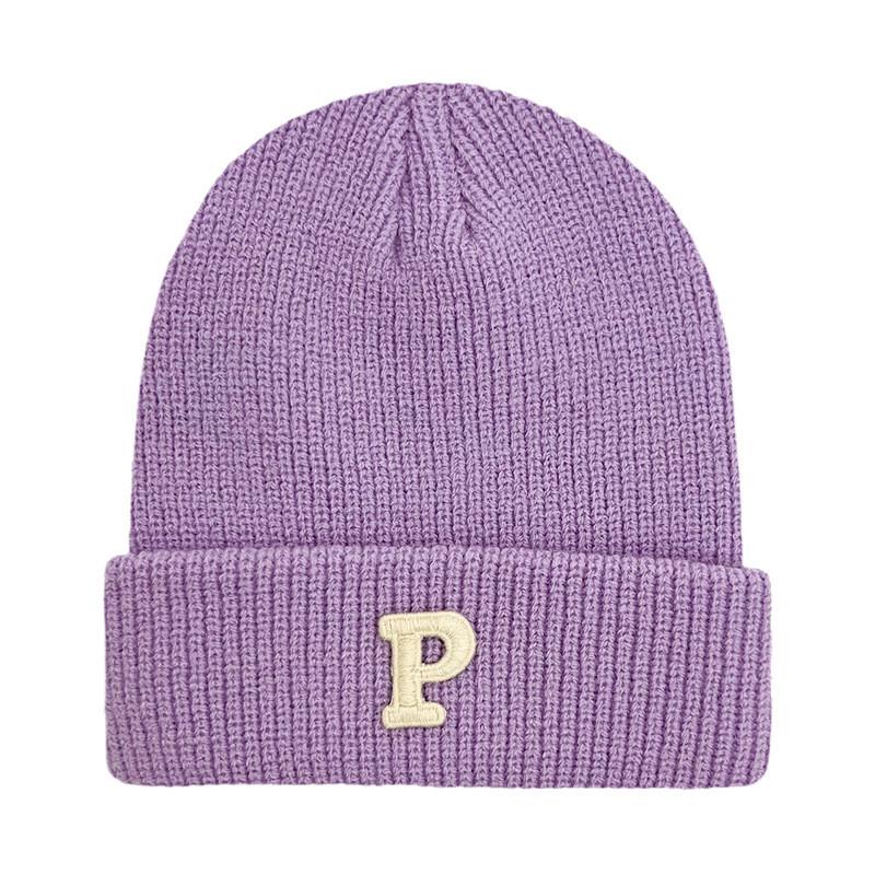 

Письмо Теплая P Вязаная Шапка Однотонная Ветрозащитная Зимняя Шапка Модный Подарок фиолетовый