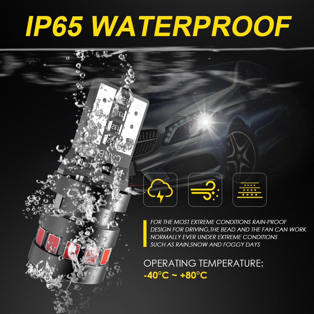 2x Red T10 W5W Super Bright 2015 LED Car Parking Lights WR5W Auto Wedge Turn Side Bulbs Canbus Interior Reading Dome Lamps 12V Bulbs 7