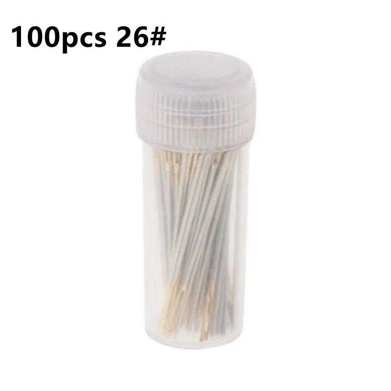 100/30PCS Multi-size Tail Embroidery Fabric Cross Stitch Darning Needles Craft Tools 22/24/26# Stainless Steel DIY Sewing Needle