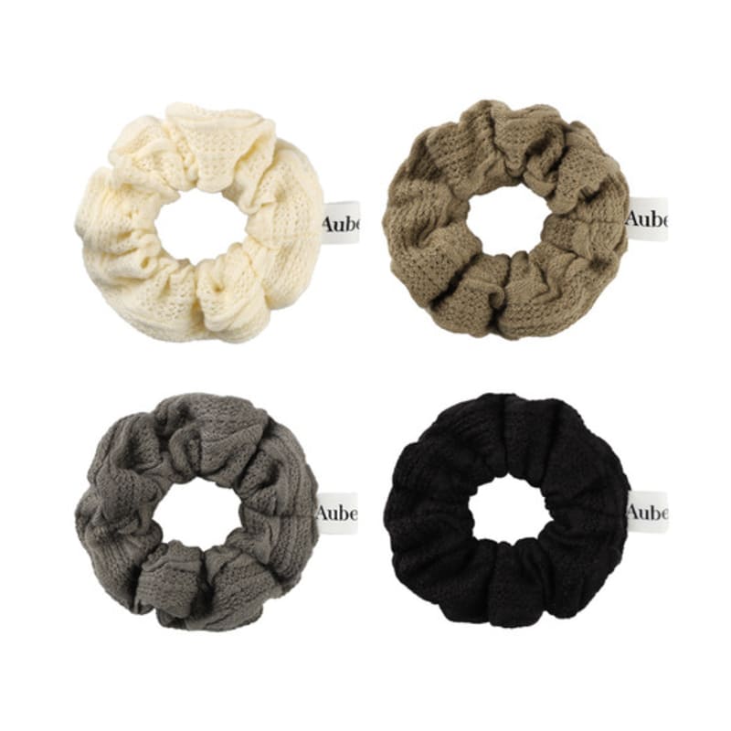 

Aube nuit Daily Knit Hair Scrunchie M _4 Colors 4. Black