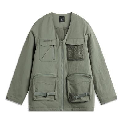 Outdoor Series Solid Color Zipper Breathable Versatile Loose Jacket Men Jacket Green AJMU141-2