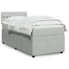 VidaXL Slatted Bed Base and Mattress Light Grey 90x200 Cm Velvet 3289944
