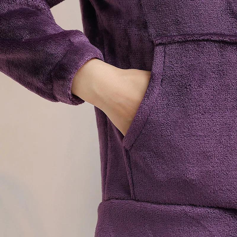 Winter Mother Autumn and Winter Plus Velvet Casual Fashion Suit Thickened New Middle-aged and Elderly Two-piece Outer Wear Women