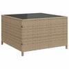 L shaped garden sofa set with table and cushions beige poly rattan