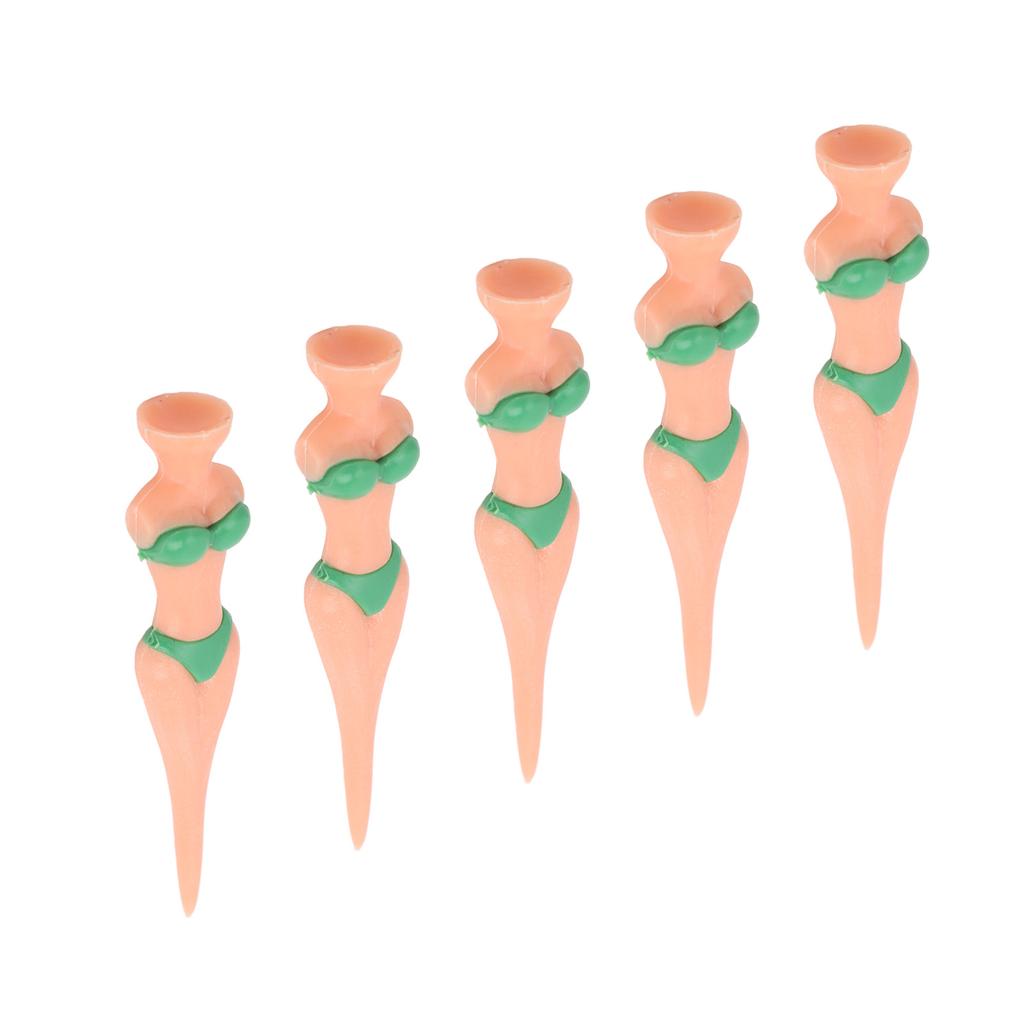 5 Buc. Tees de Golf Plastic Anti-Alunecare Lady Bikini Girl Tees de Practică Golf pentru Antrenament Golf Green