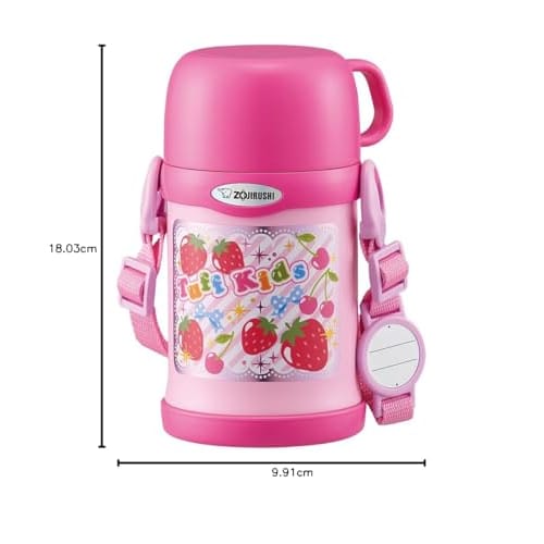 Láhev na vodu ZOJIRUSHI z nerezové oceli Cool Kids sportovní láhev 2 WAY slámka a kelímek Typ 450 ml Růžová SC-ZT45-PA
