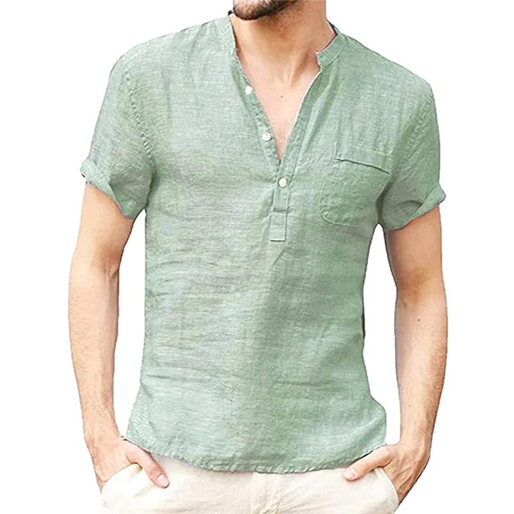 Summer New 2024 Men's Short-Sleeved T-shirt Men Casual  T-shirt Shirt Male Breathable Tops