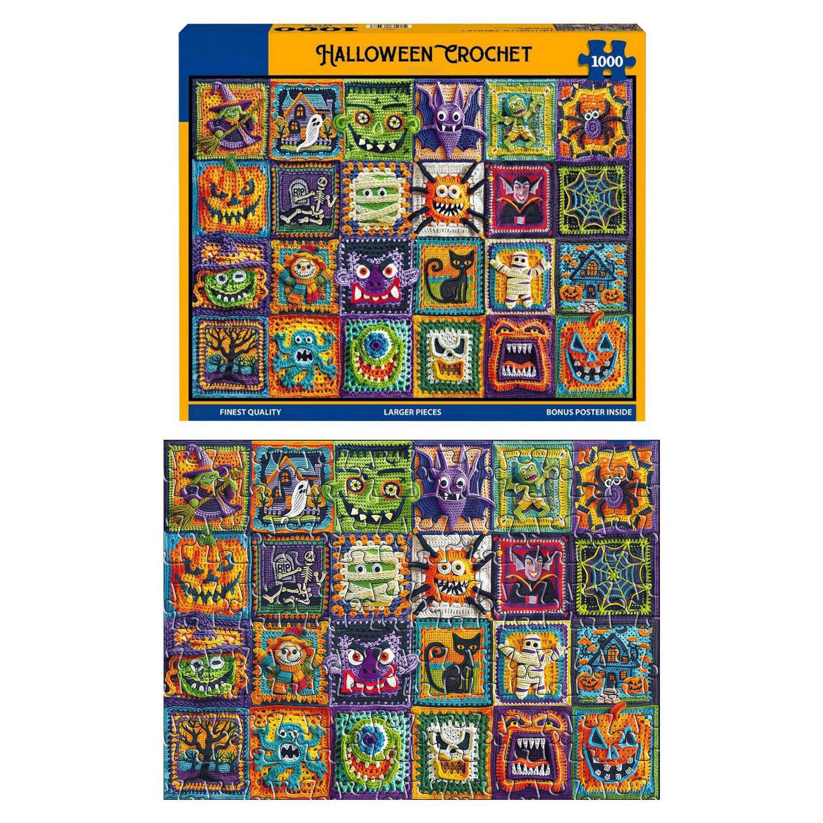 

Хэллоуин Вязаная Игрушка-Пазл, Для Любителей Вязания Крючком, Подходит Для Вечеринок, Мероприятий для Родителей и Детей One Size