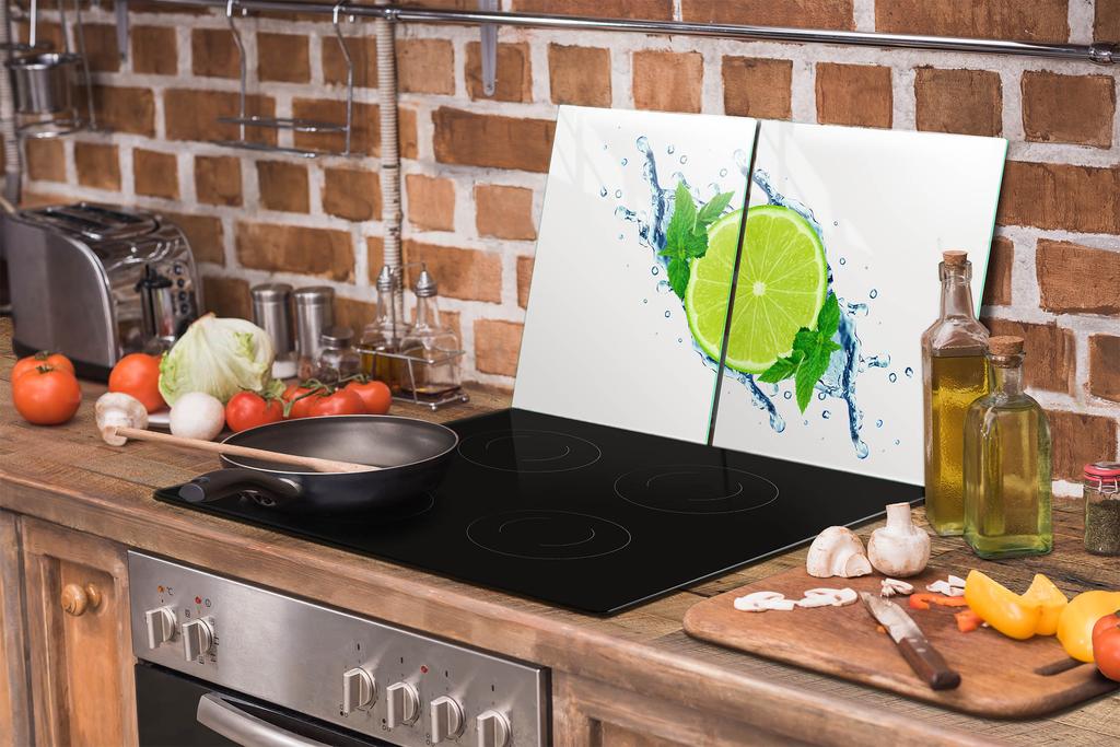 GLAS-KOCHFELD-SCHUTZPLATTE 85x52 LIMETTENGrün