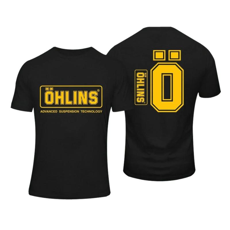 Summer Amazing Tees Men Ohlins Shock Suspension Car Motorcycle Sport Racing T Shirt Casual Oversized T-shirt Male T-shirts Tops