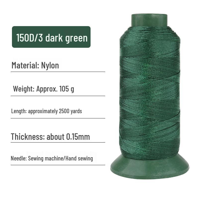 150D/3-Ply High-Strength Mercerized Nylon Thread for Sewing and Leatherwork