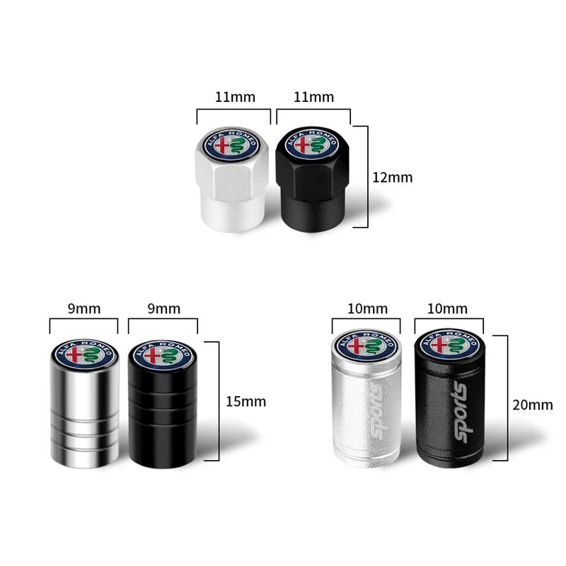 For Alfa Romeo 2026 Hot Sticker Aluminium Alloy 4pcs Car Tire Valve Cap For Alfa Romeo Giulia Stelvio Giulietta 156 159 147 Mito