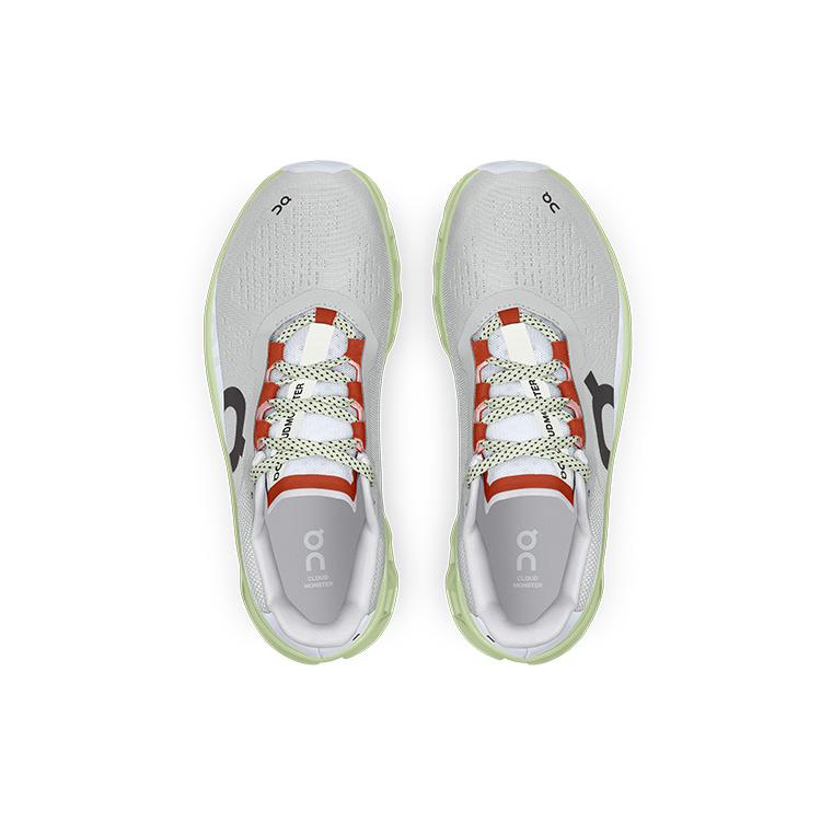 On Running CloudmOnster Glacier Grey Meadow Green Women's 61.99022