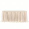 1pc Blush Pink Sheer Ruffle + Lining Table Skirt, Fits Rectangular and Round Tables - Perfect for Birthday Parties, Weddings, Bridal Showers