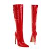 2025 Winter Women Knee High Modern Boots Patent Leather Big Size 34~46 Sexy Stiletto PU Party Shoes Botas De Invierno Para Mujer