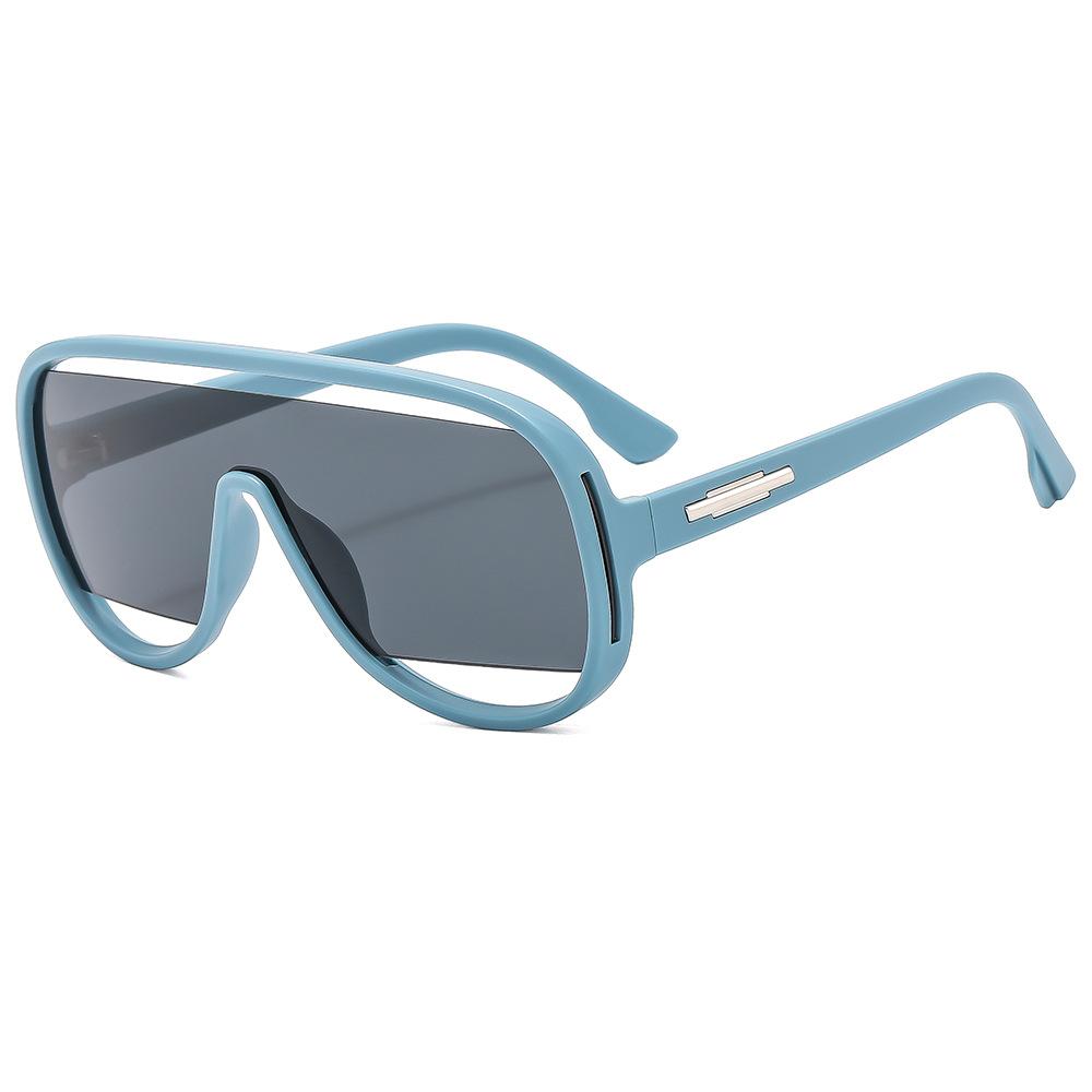 Trendy Oversized Pilot Men Unique Hollow Sun Glasses Glasses Ladies Vintage One Piece Gradient Mirror Shades UV400 Rimless Sun Eyeglasses