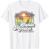 T-shirt Vintage Santa Monica Beach Californie Surf Surfing Années 70 Cadeau Hommes Femmes Enfants