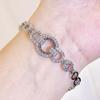 CMM High Quality Hollow Golden Silvery CZ Zirconia Tennis Bracelet Handmade Link Chain for Women