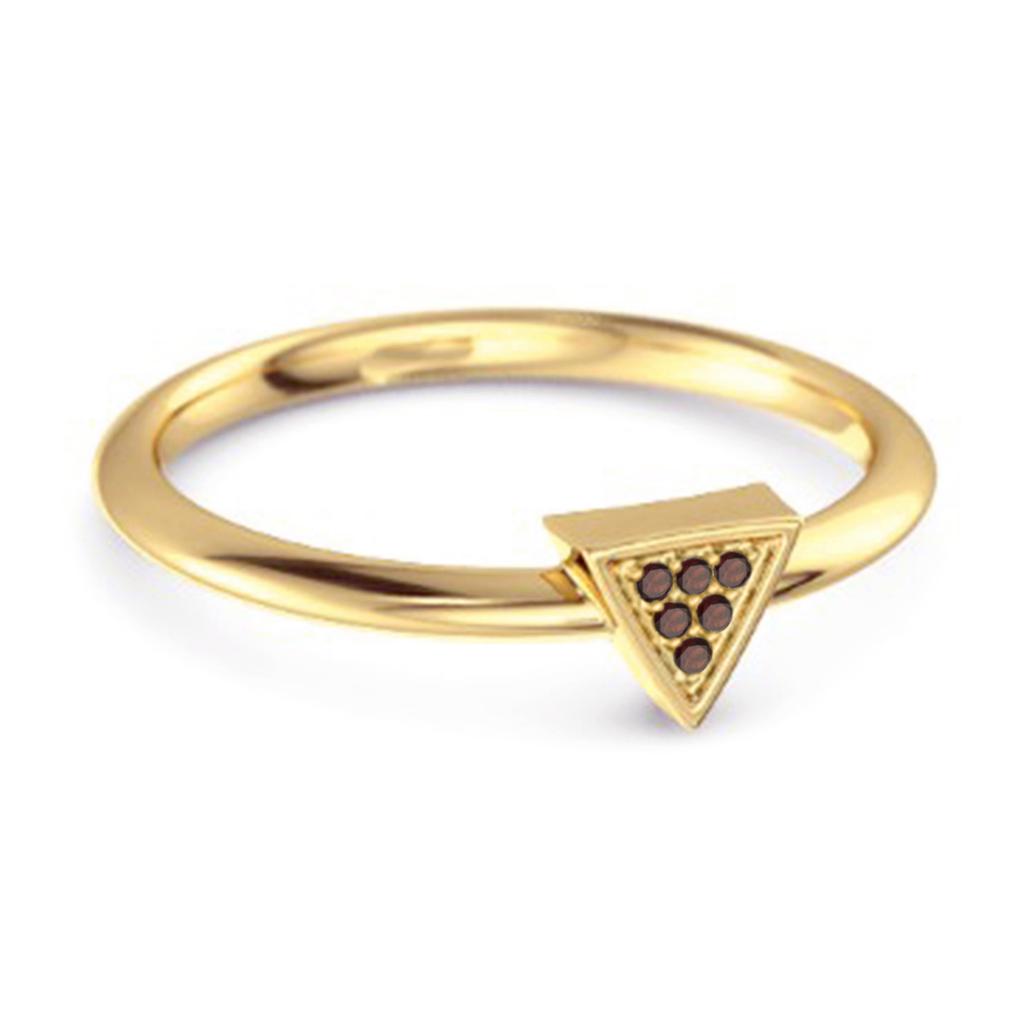 Granat Minimalistischer Geometrischer Ring - 925 Sterlingsilber Gold Vermeil