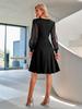 2025 Autumn/Winter Women's V-Neck European Jacquard Dress