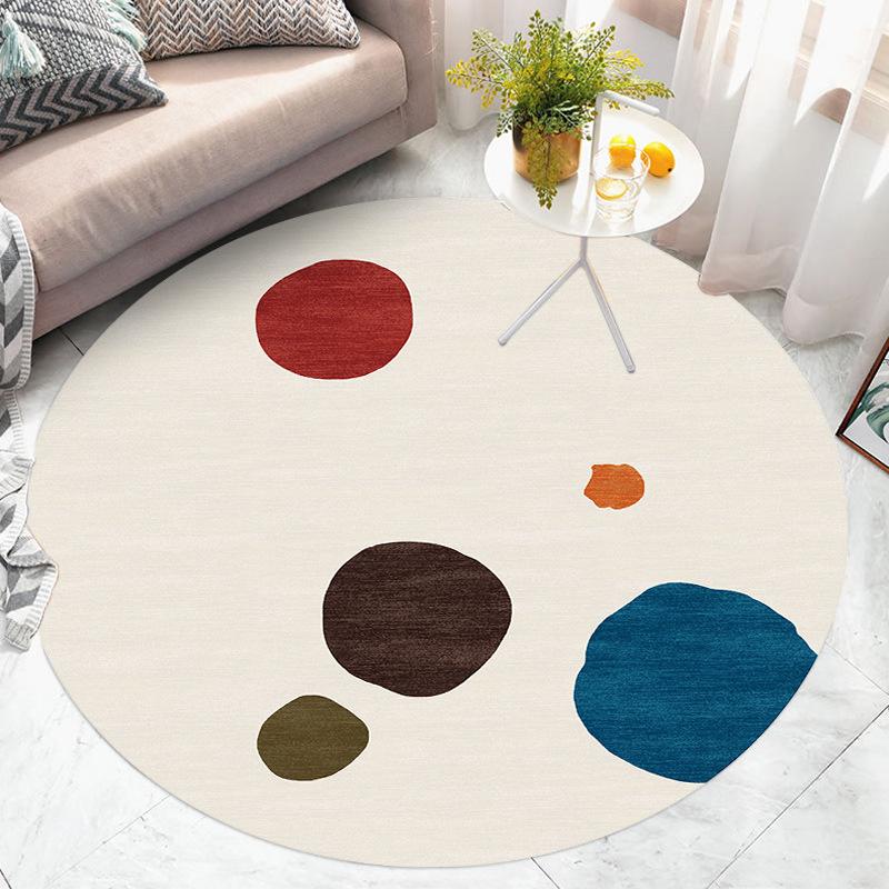 Cartoon Circular Carpet Bedroom Computer Swivel Chair Mat Children's Room Study Desk Floor Mat Silent