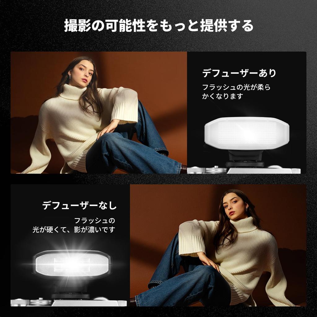 KONCEPT Minikamera GN12 5600K Färg 2000mAh Uppladdningsbar Enkelkontakt Varmsko Kompatibel med och DSLR Digitalkameror K&F Blitz, Speedlite,