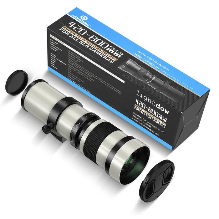Lightdow Telephoto Lens 420-800mm f/8.3 Manual Zoom + T-Mount Ring for Sony Alpha A9 A7S A7R A7S A7 II A6000 A6300 A6500 A5100 A5000 Manual