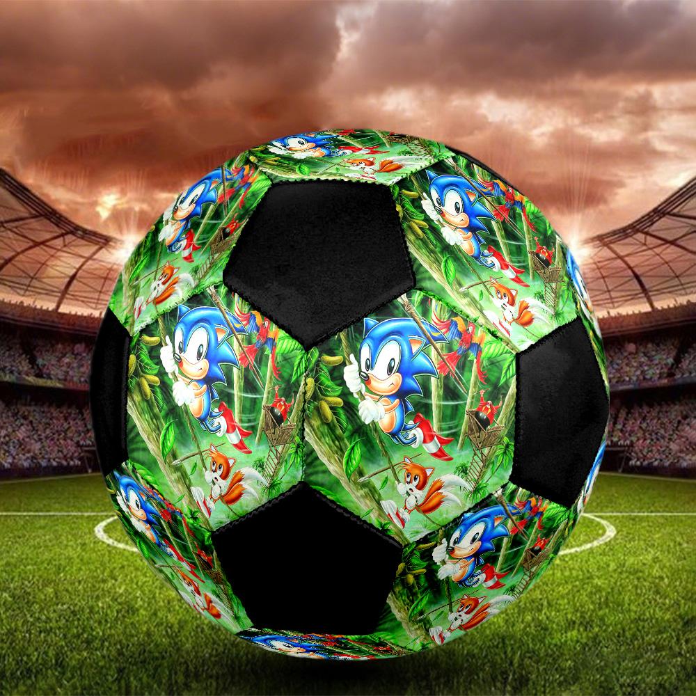Sonic the Hedgehog2 Soccer Ball Colorful All Ages Machine Stitched PVC Competition Ready Durable High-Bounce.SIZE5