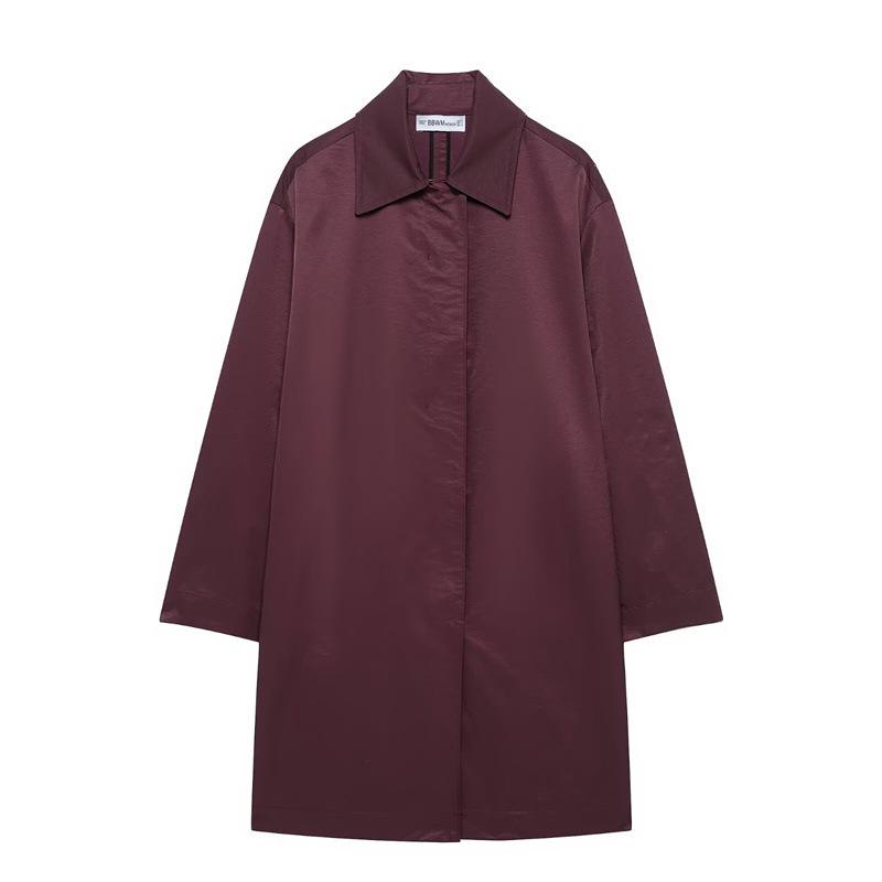 TAOP&ZA Women's Spring/Summer Lapel Long Sleeve Trench Coat 5320048