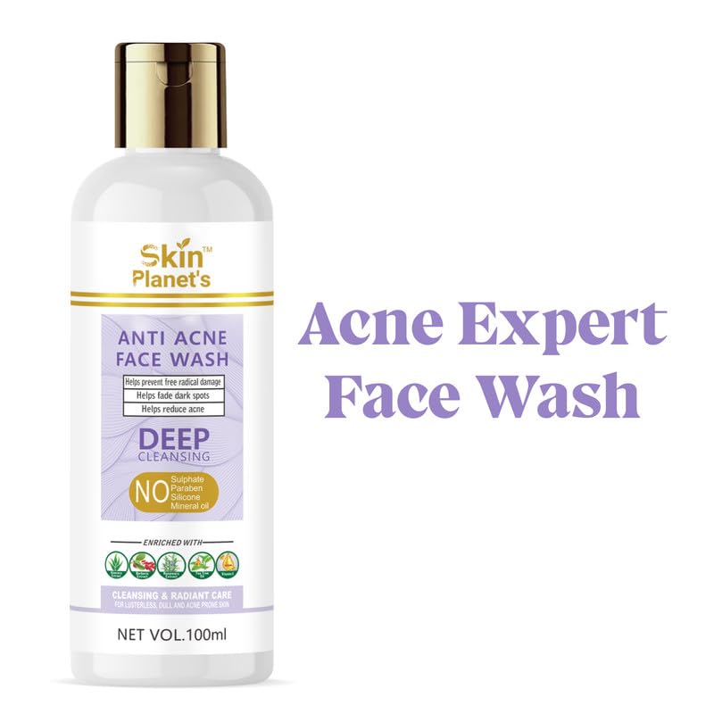 Skin Planet’s Facewash - Daily Use Cleanser for Oily and Acne-Prone Skin | Gentle Foaming Formula for Skincare Routine