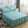 3PCS Bedding Set Sheet With 2 Pillowcases Printing Flowers Bed Skirt Home Textile Non-slip Mattress Cover Bedspread
