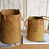 Handmade Grass Woven Flower Basket Creative Braided Flower Basket  Indoor Outdoor