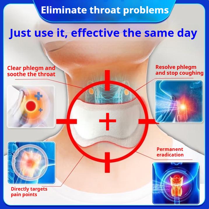Sore Throat Treatment Patch - 8 Box, Relieves Difficulty Swallowing, Stinging, Aching & Severe Cough with Phlegm