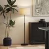 Floor Lamp Dimmable with Linen Shade E27 Height-adjustable Black