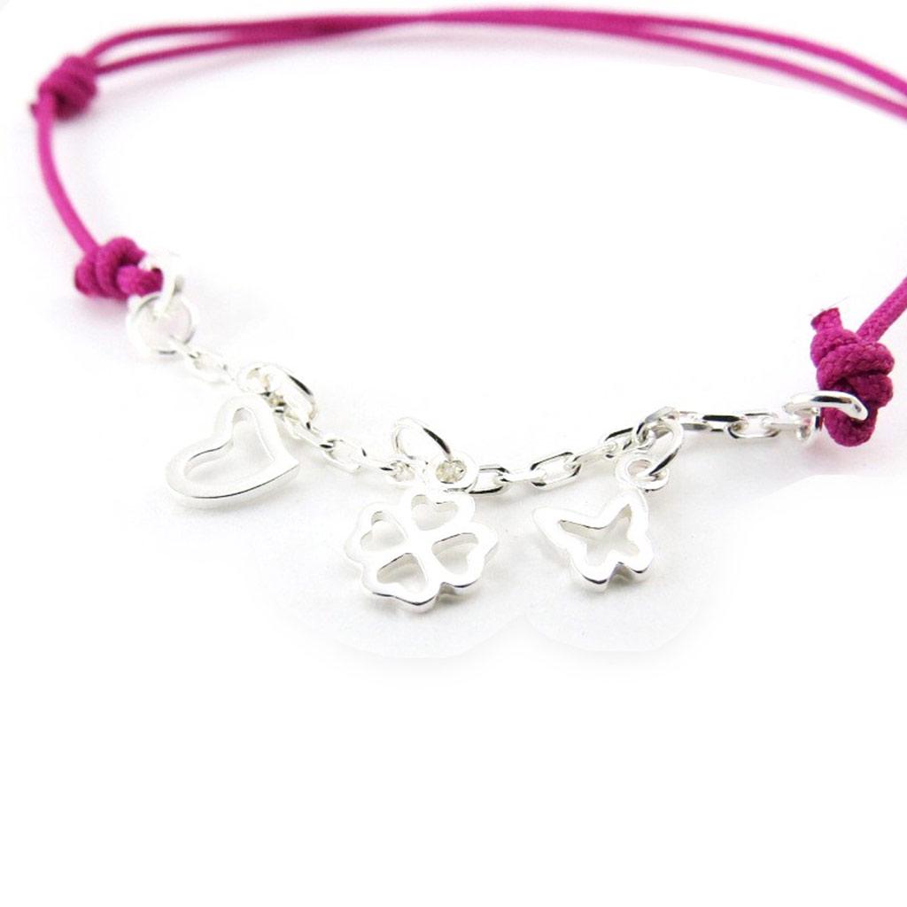 Les Trésors De Lily [J0818] - Sølvarmbånd 'Happiness' sølvrosa - 35x10 mm