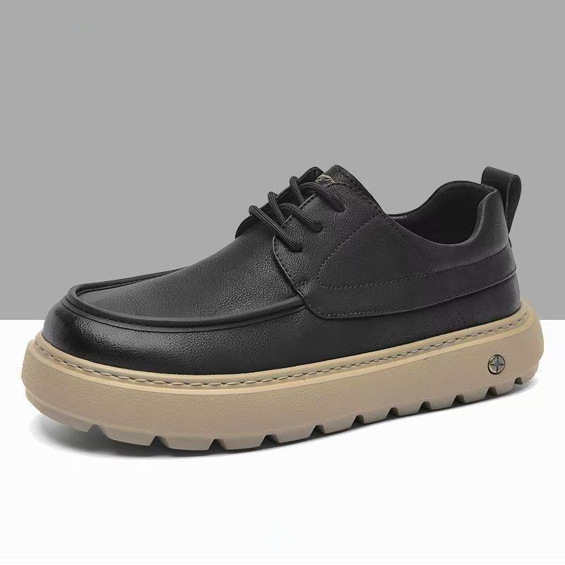 Men's shoes autumn and winter new breathable thick-soled heightening casual shoes trendy versatile leather shoes men