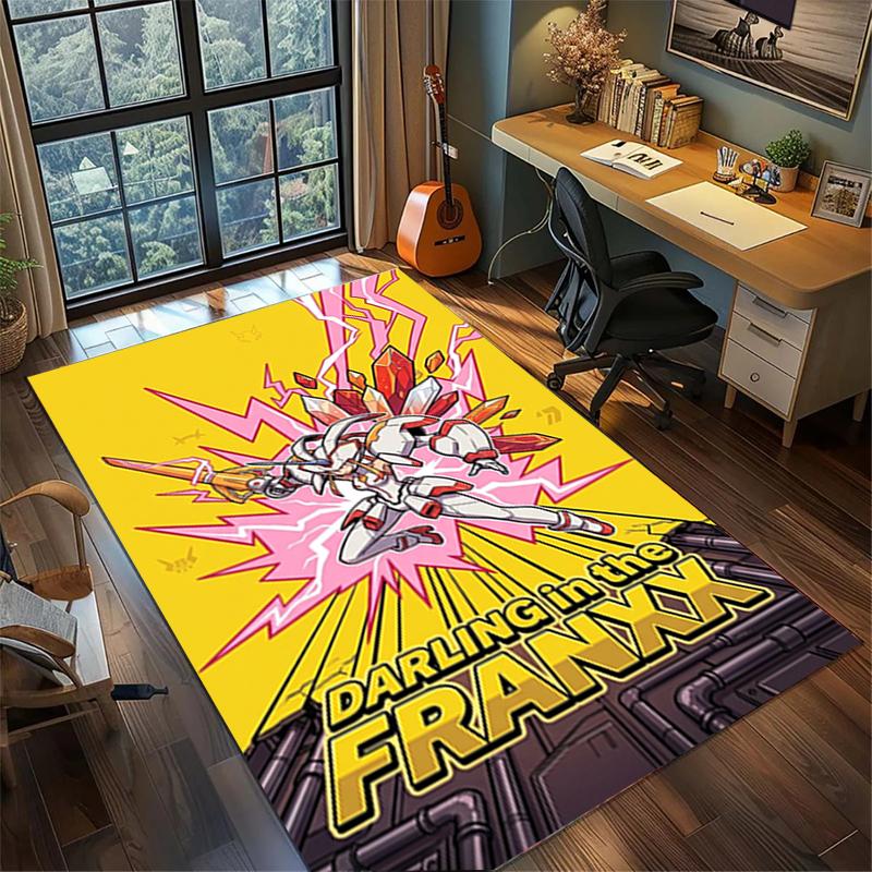Washable Floor Mat DARLING in the FRANXX Large Area Rug Non Slip Carpet Gamer Room Decor—kwq14 60x90cm