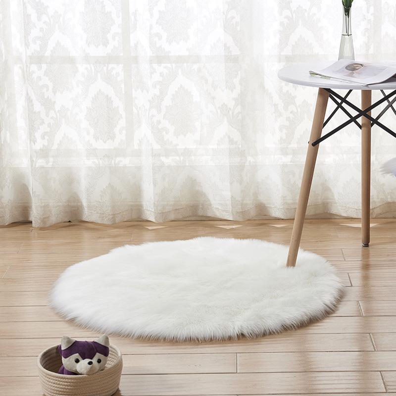 Irregular Shape Faux Rabbit Fur Rug for Living Room, Bedroom, or Dining Room