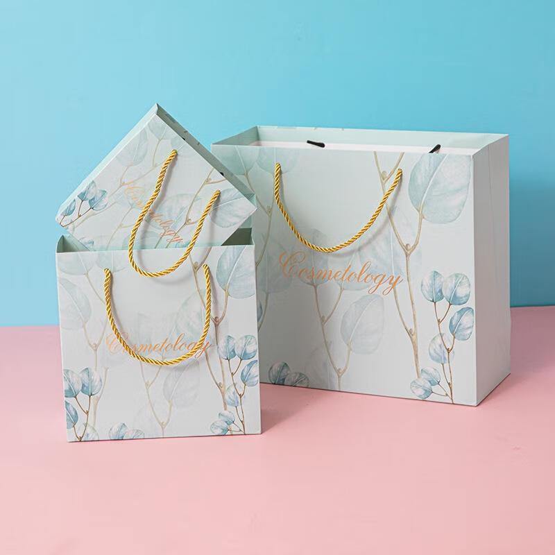 HANDUNYOU Vintage Red Floral Gift Paper Bags