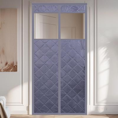 Insulated Door Cover Insulated Screen with Clear Window Winter Layered Door Thermal Cover for Living Room Kitchen Patio Garage