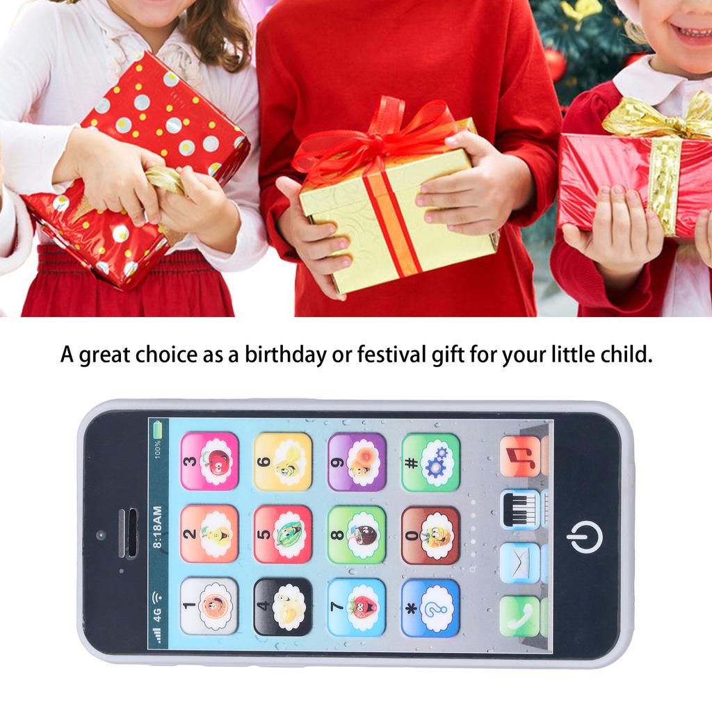 Baby Mobile Phone Toy Simulation Shaped Clr Music Cool Light English Mobile Phone Toy