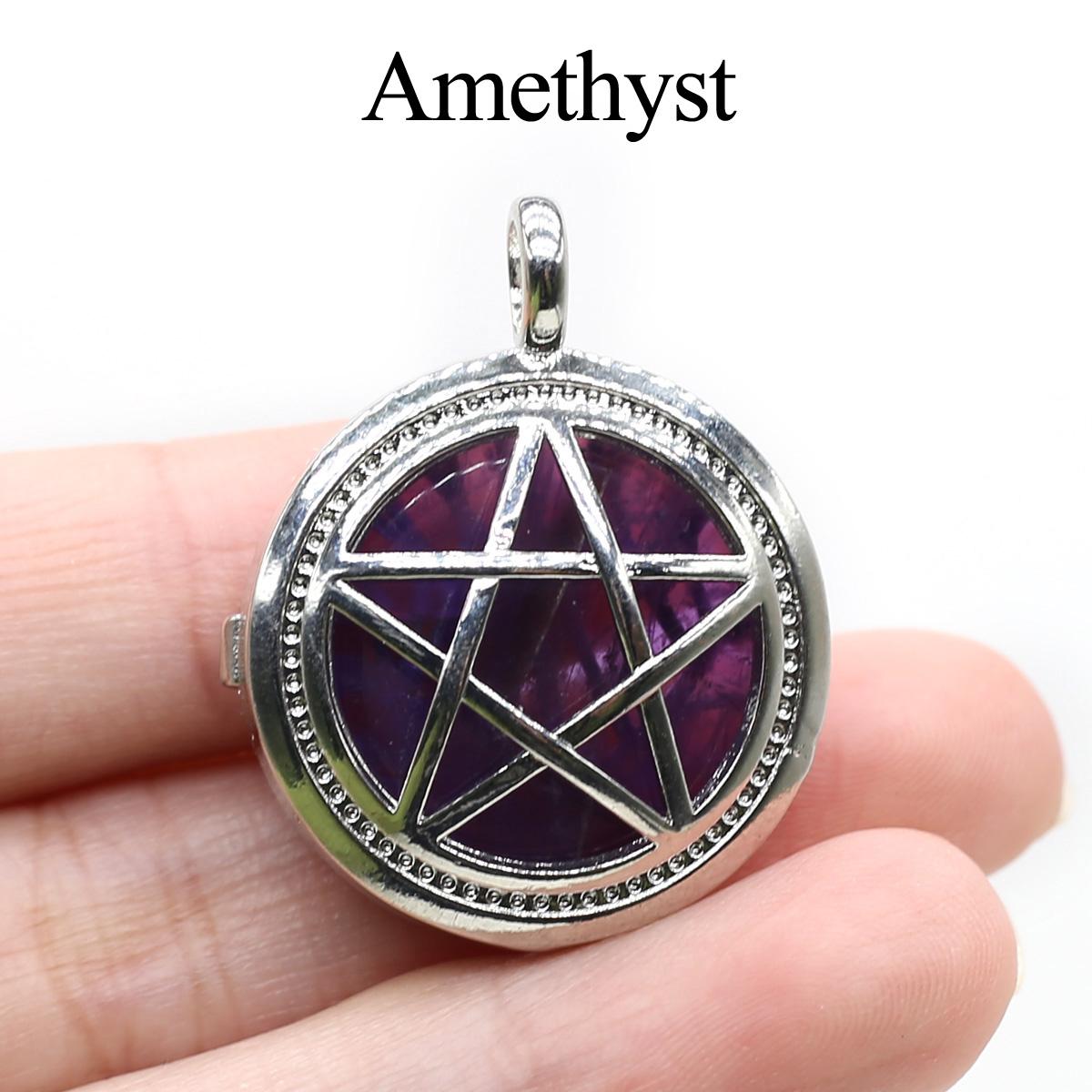 

1 шт. Подвеска в виде пентаграммы из натурального камня, подвески в виде кристалла бохо-опала и аметиста для самостоятельного изготовления ювелирных изделий, ожерелий, подарков на Рамадан 1Pc/2.6×3cm