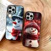 Cute Snowman Phone Case For iPhone 17,16,15,14,13,12,11 Plus,Pro Max,XS,Colorful Silver Black Cover