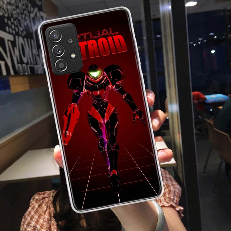 Game M-METROID Phone Case for Samsung A54 A57 A37 A17 A14 A15 A12 A24 A34 A55 A35 A25 A52S A07 A05S A04S A22 A32 A72 Galaxy Note