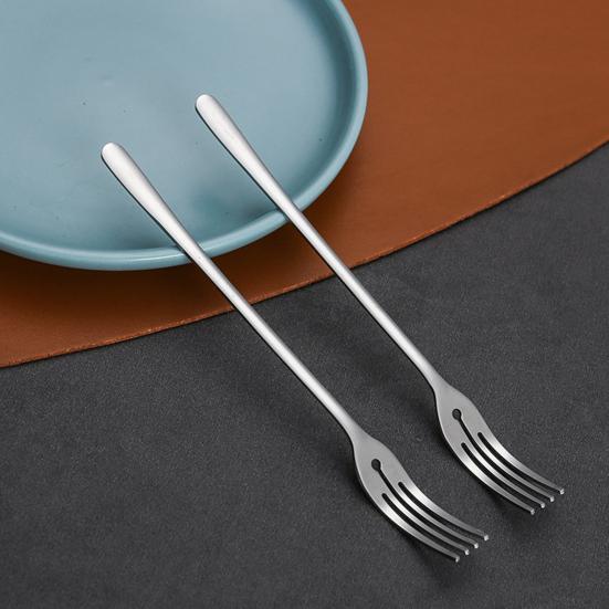 5 Pcs Appetizer Dessert Forks Stainless Steel Salad Fruit Tasting Forks Multi-functional